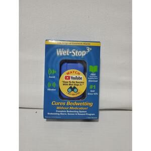 WET STOP 3+ Helps w/ Bedwetting Sensor w/ Vibration/or Sound Alarm